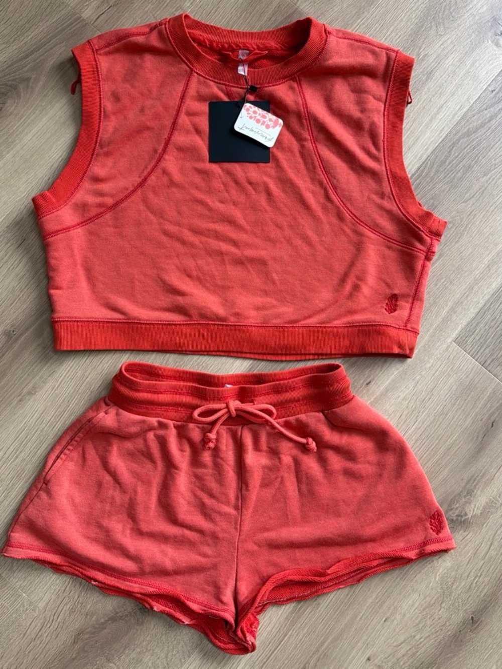 FP Movement Flame Orange Lounge Shorts Set